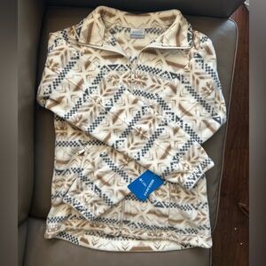*LIMITED EDITION* Columbia Cream Geometric, and Tan Fleece Jacket